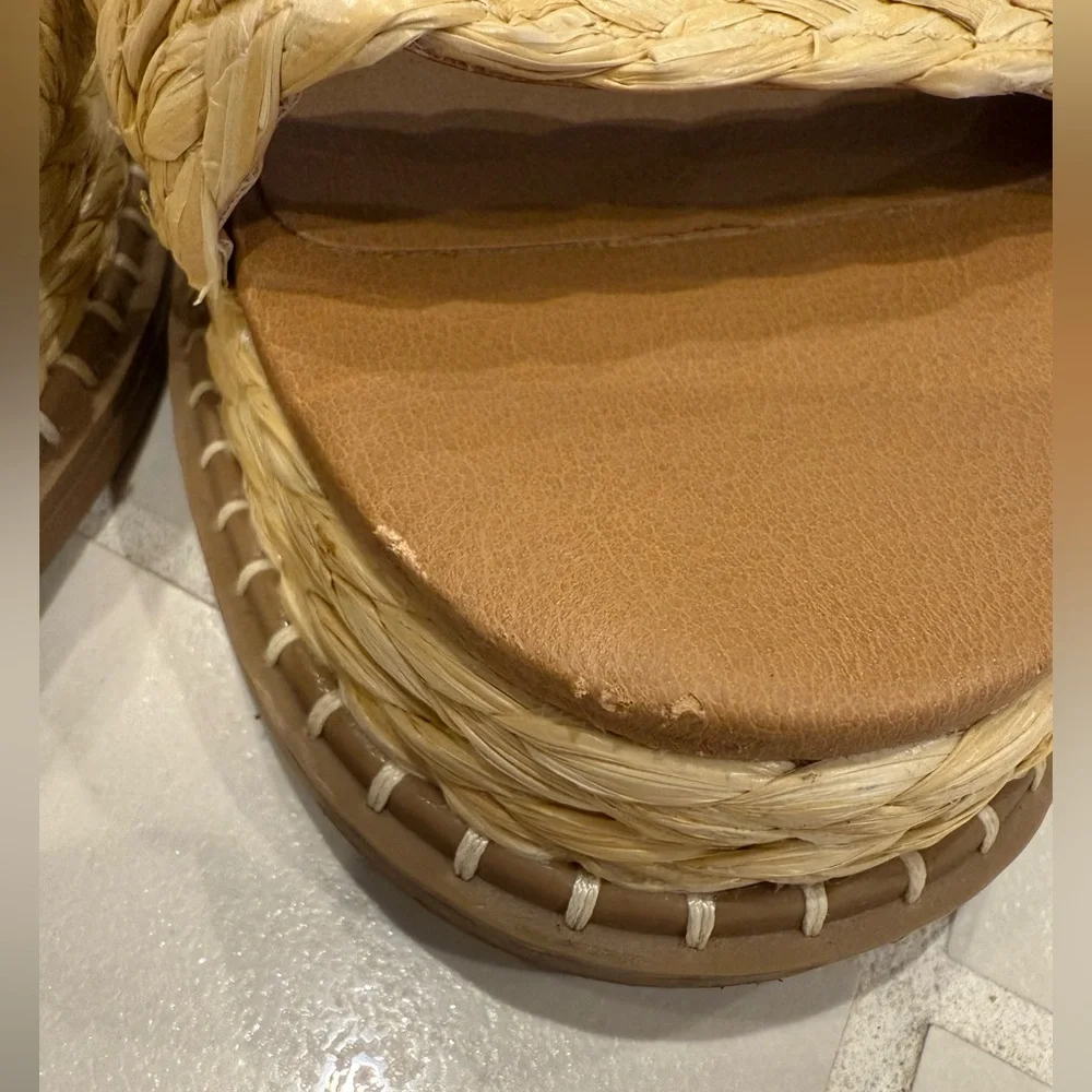 Universal Thread Natural Braided Platform Sandals